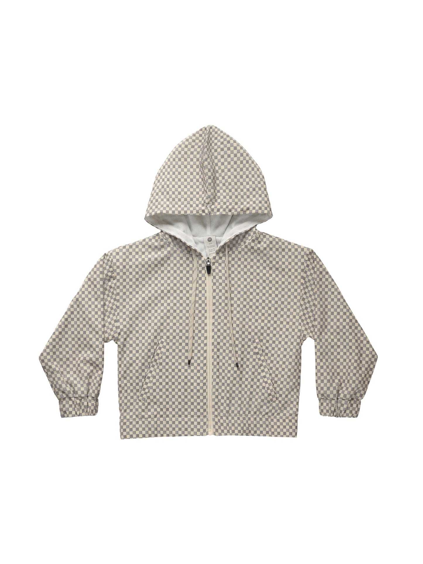 Grey Micro Check Windbreaker 140 BOYS APPAREL 2-8 Play by Rylee + Cru 