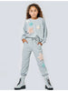 Grey Sweatshirt With Faux Fur Stars 150 GIRLS APPAREL 2-8 Hannah Banana 