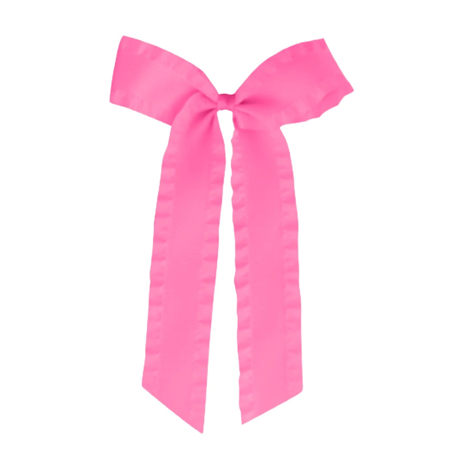 Hot Pink Ruffle Satin Long Tail Bow 110 ACCESSORIES CHILD Bows Arts 