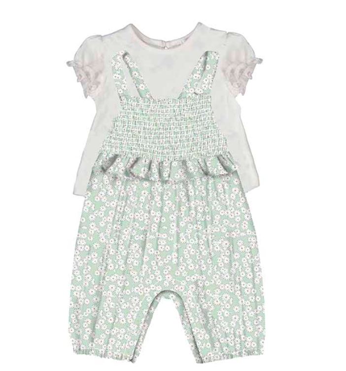 Jade Floral Overall Set 120 BABY GIRLS APPAREL Mayoral 2-4m 
