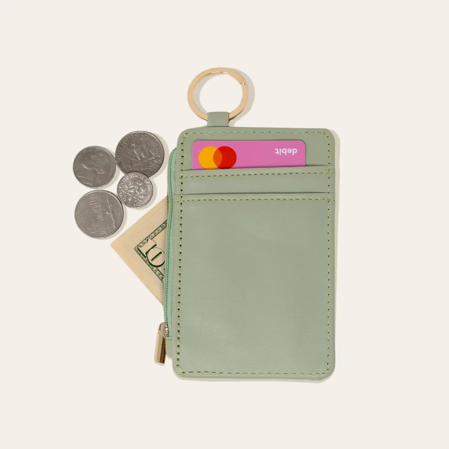 Light Green Keychain Wallet 110 ACCESSORIES CHILD The Darling Effect 