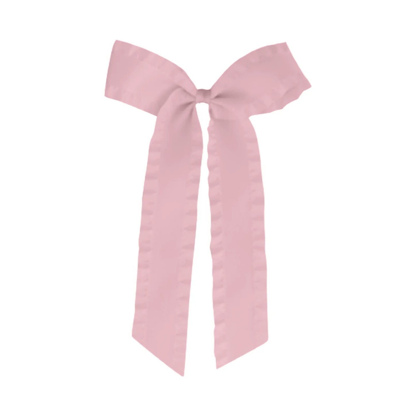 Light Pink Ruffle Satin Long Tail Bow 110 ACCESSORIES CHILD Bows Arts 