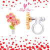 Little Pink Flower Earrings 110 ACCESSORIES CHILD Girl Nation Clip-on 