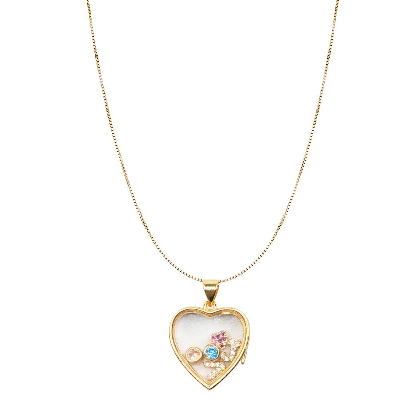 Floating Heart Locket Necklace