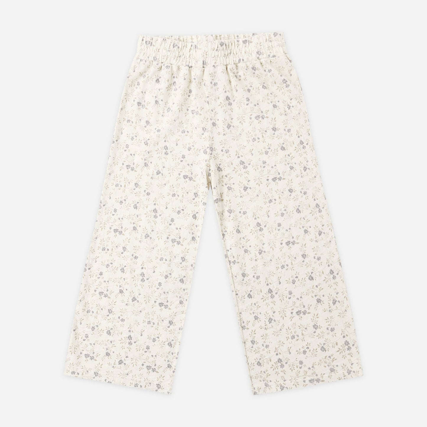 Girl wearing the Meadow Wide Leg Pant with a delicate print