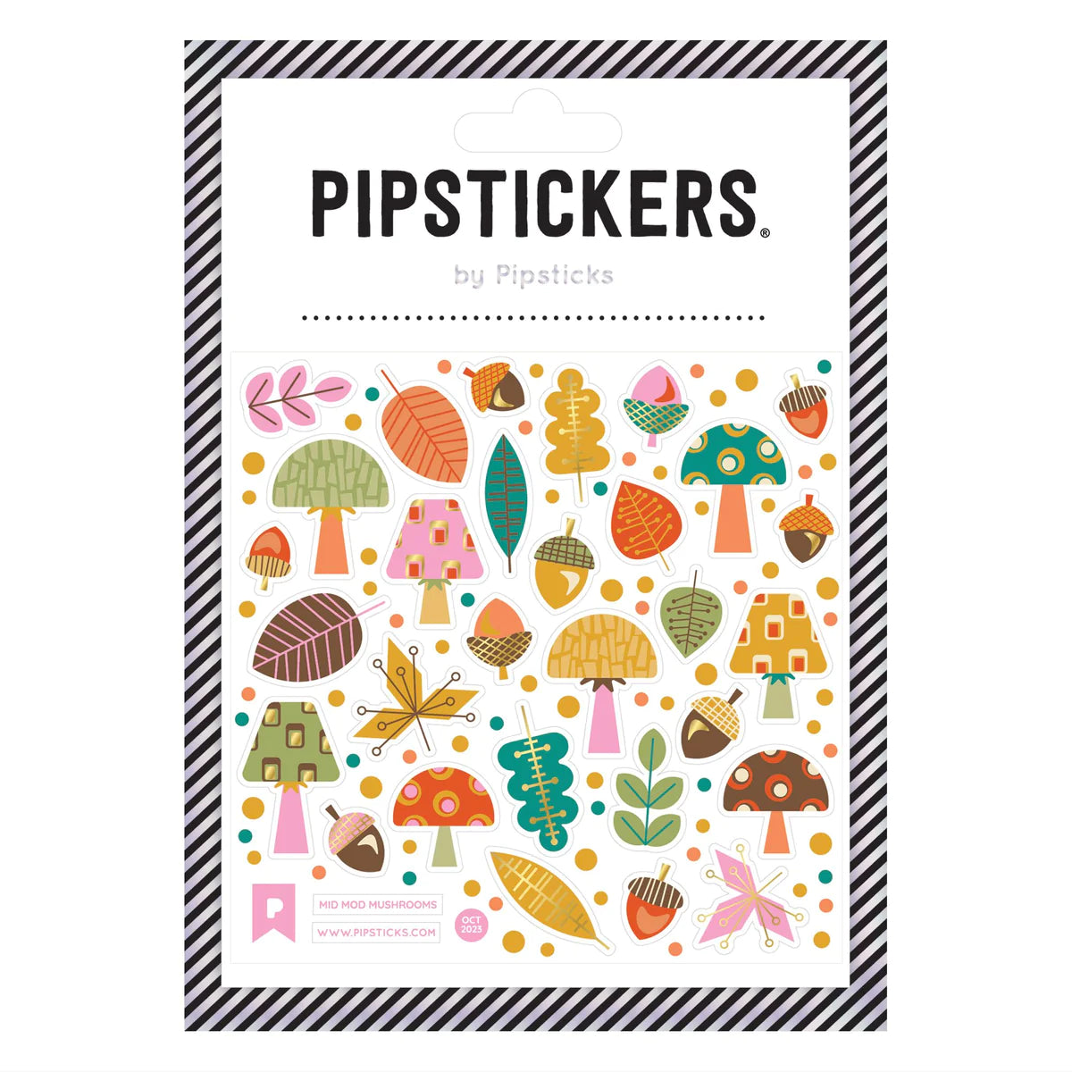 Mid Mod Mushrooms Sticker Sheet 196 TOYS CHILD Pipsticks 