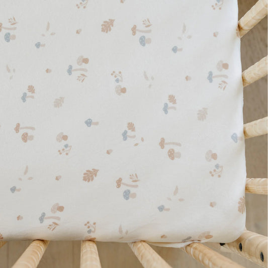 Mushroom Luxe Crib Sheet