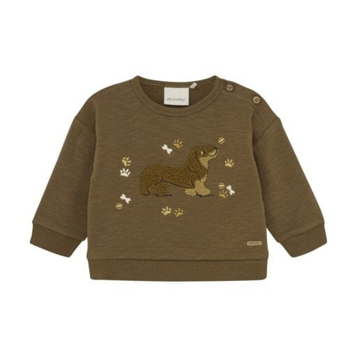 MINYMO MEN Baby Boy Tops Brown Dachshund Sweatshirt Baby Boy Tops MINYMO 