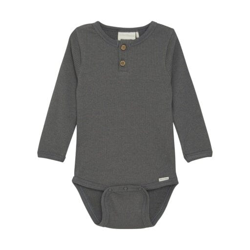 MINYMO MEN Baby Boys Onesies Grey Henley Bodysuit Baby Boys Onesies MINYMO 