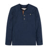 Boys Navy Heather Organic Henley Pocket Tee by Hope & Henry, front view