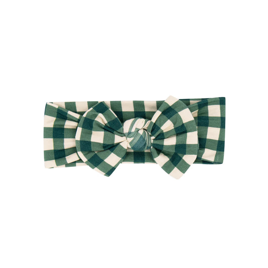 Evergreen Gingham Bow