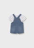 Stripe Denim Overall Set
