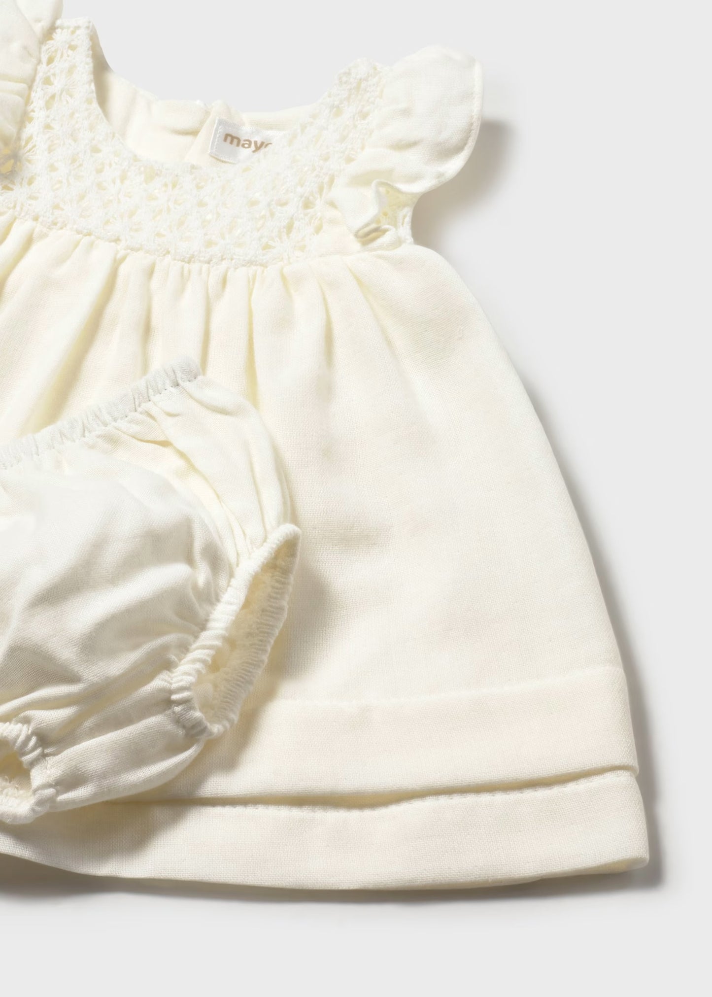 Cream Smocked Dress