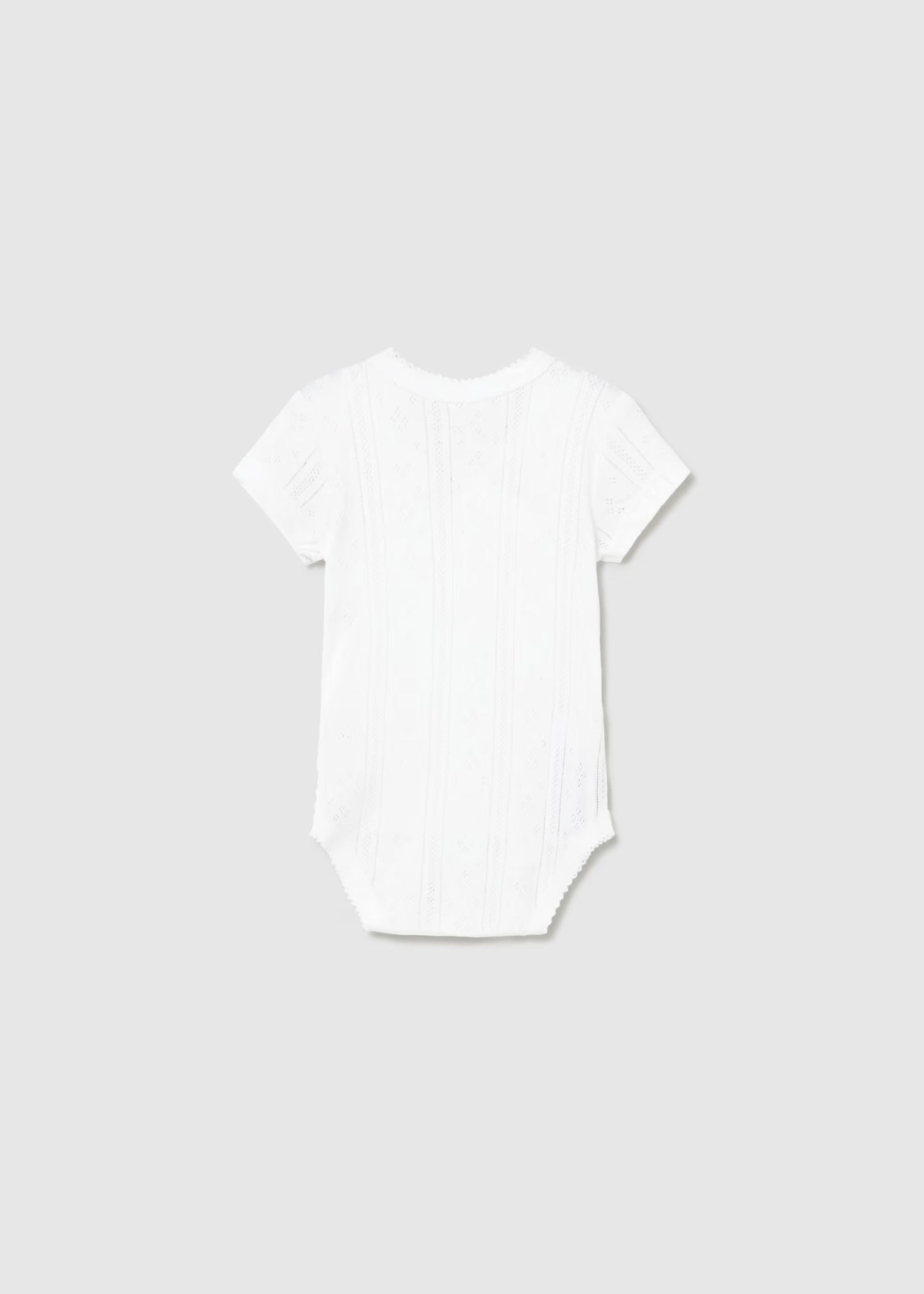 White Pointelle Kimono Onesie
