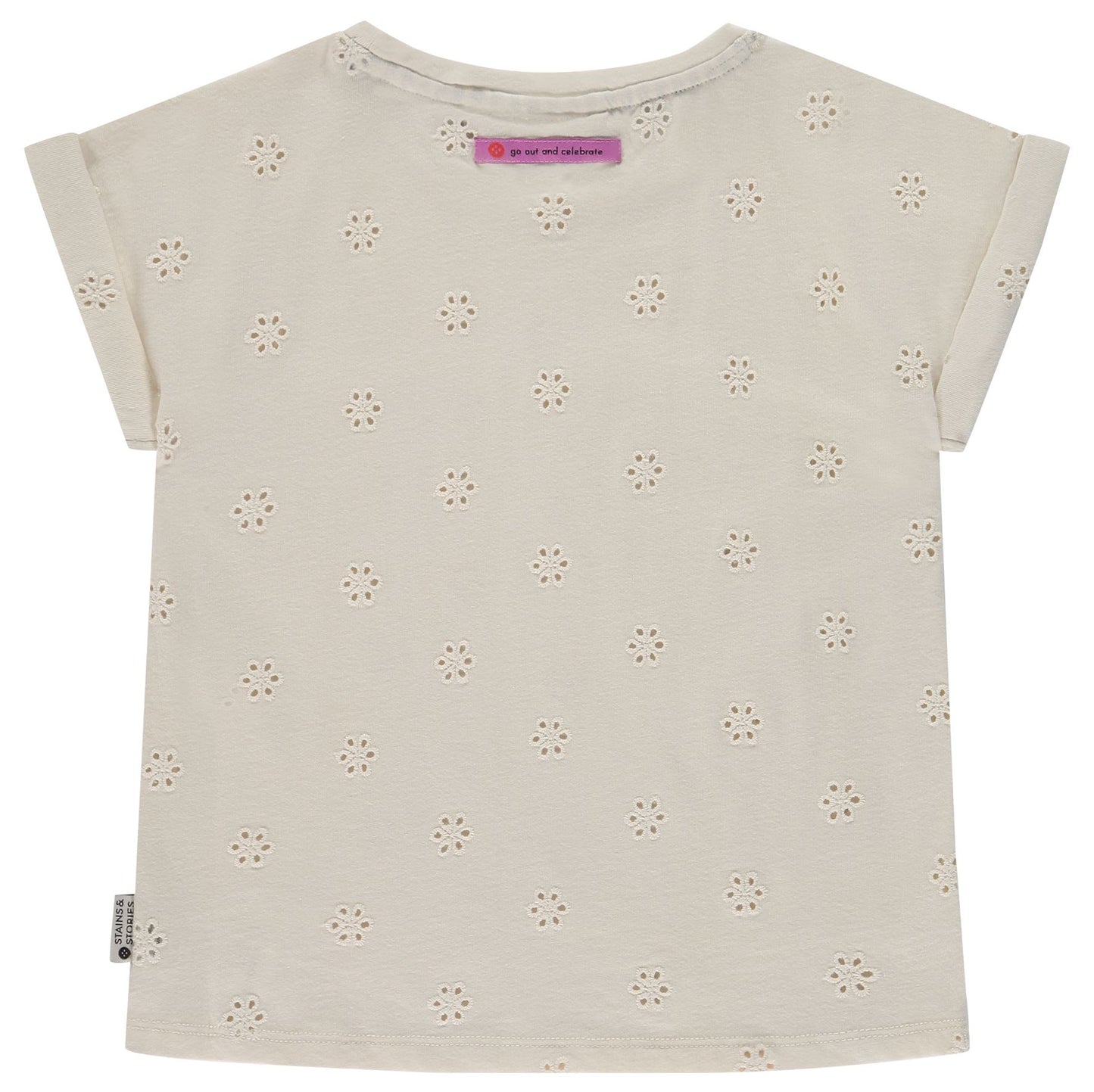Off White Eyelet Tee 150 GIRLS APPAREL 2-8 Stains and Stories 