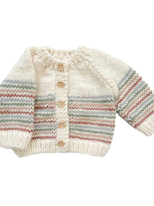 Pale Pastel Stripe Knit Cardigan 120 BABY GIRLS APPAREL The Blueberry Hill 6-12m 