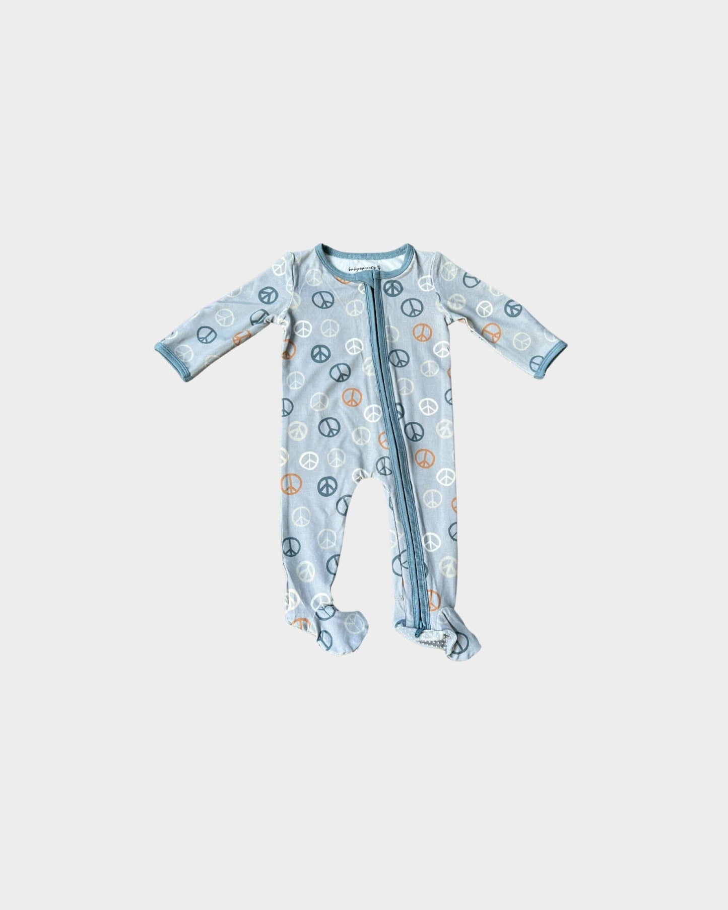 Peace Sign Zip Romper 130 BABY BOYS/NEUTRAL APPAREL Baby Sprouts 0-3m 
