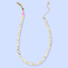 Light green and marble beaded necklace with magnetic clasp