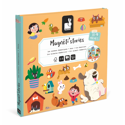 Children's magnetic storybook with various animal illustrations on the cover
