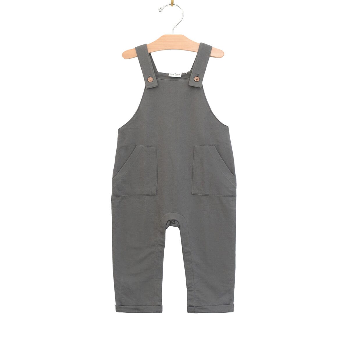 Pewter Pocket Fleece Overall 130 BABY BOYS/NEUTRAL APPAREL City Mouse 0-3m 