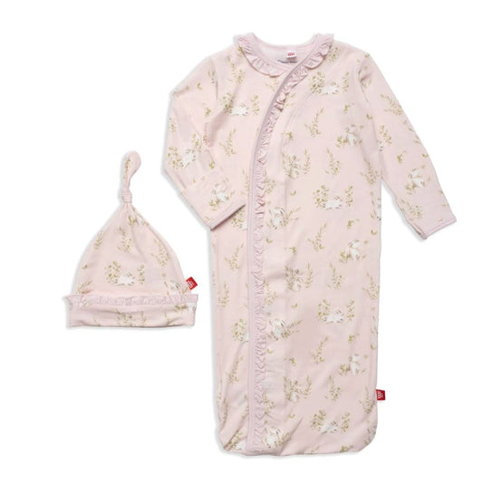 Pink Bunny Field Gown and Hat Set 120 BABY GIRLS APPAREL Magnetic Me 