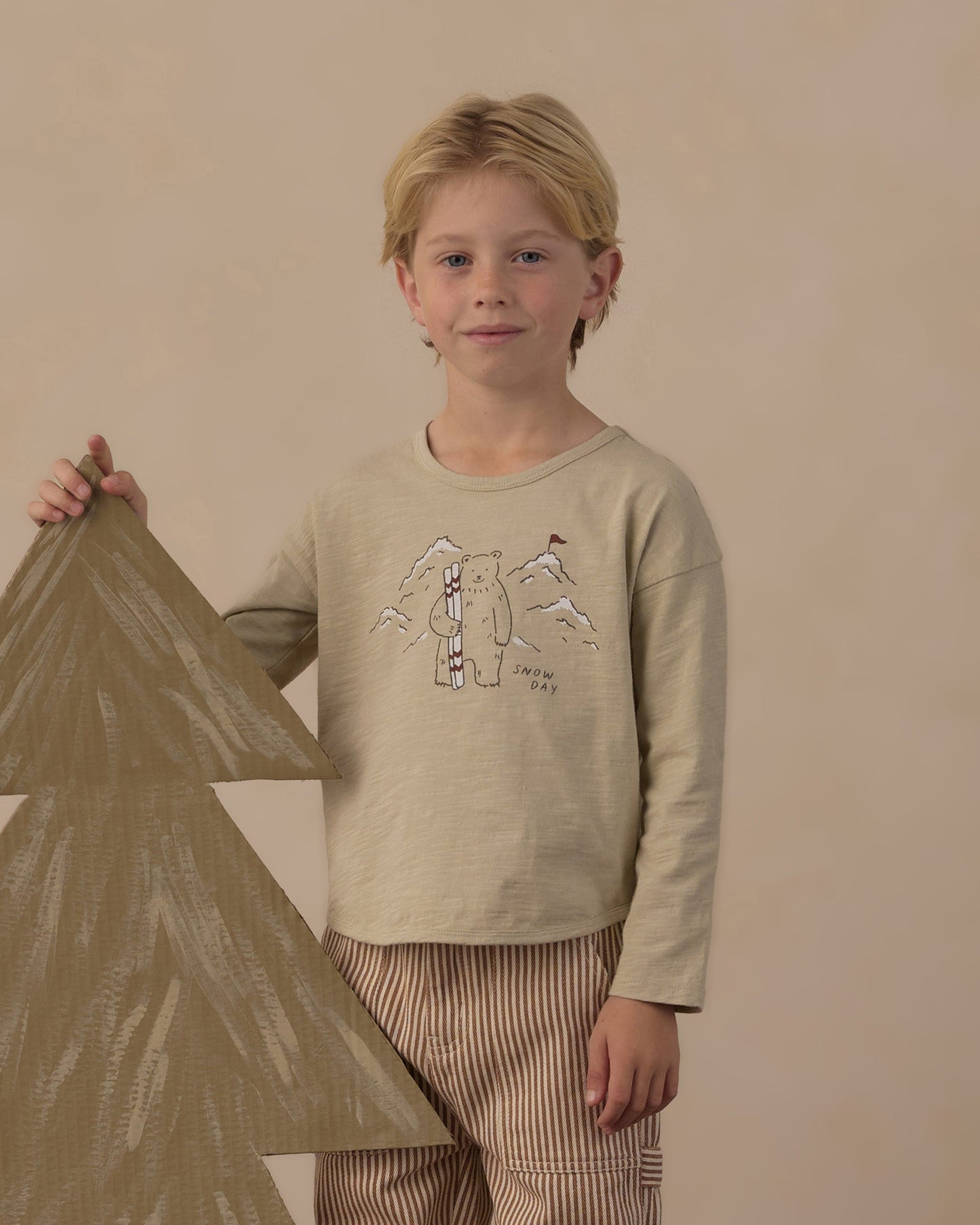 Baby wearing the snow day long sleeve tee
