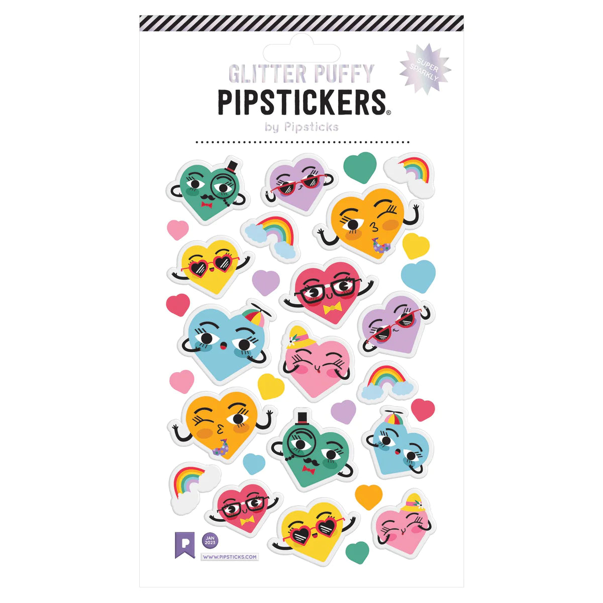 Puffy Huggable Hearts Sticker Sheet 196 TOYS CHILD Pipsticks 