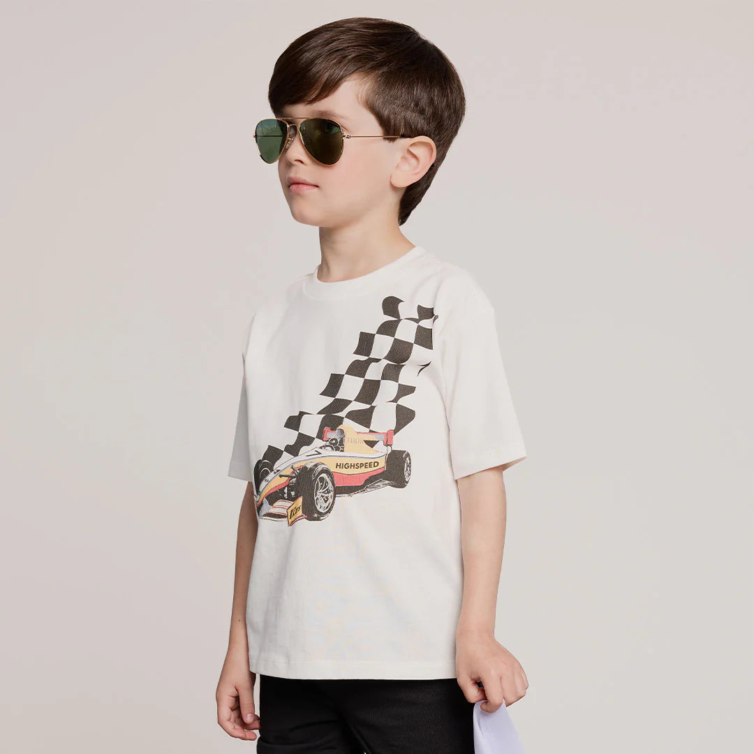 White Finish Line Racer Tee