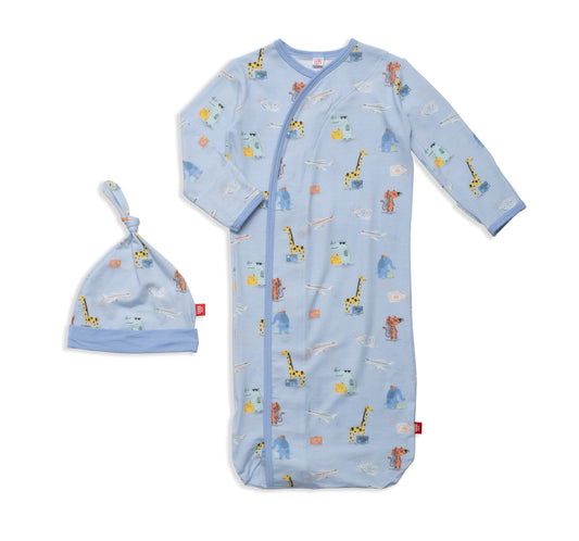 Ready Jet Go Gown And Hat Set 130 BABY BOYS/NEUTRAL APPAREL Magnetic Me 