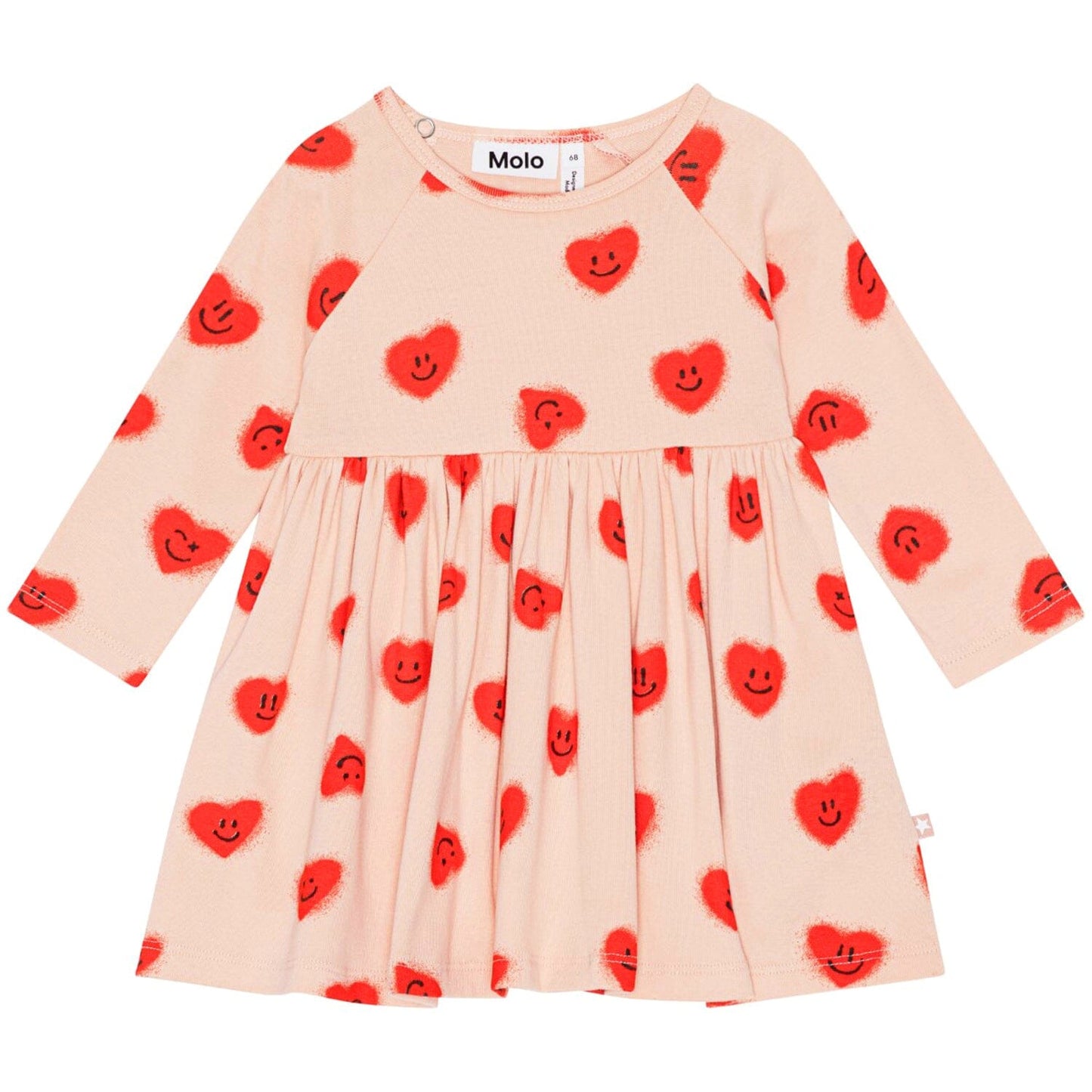 Red Hearts Jersey Dress 120 BABY GIRLS APPAREL Molo 6m 