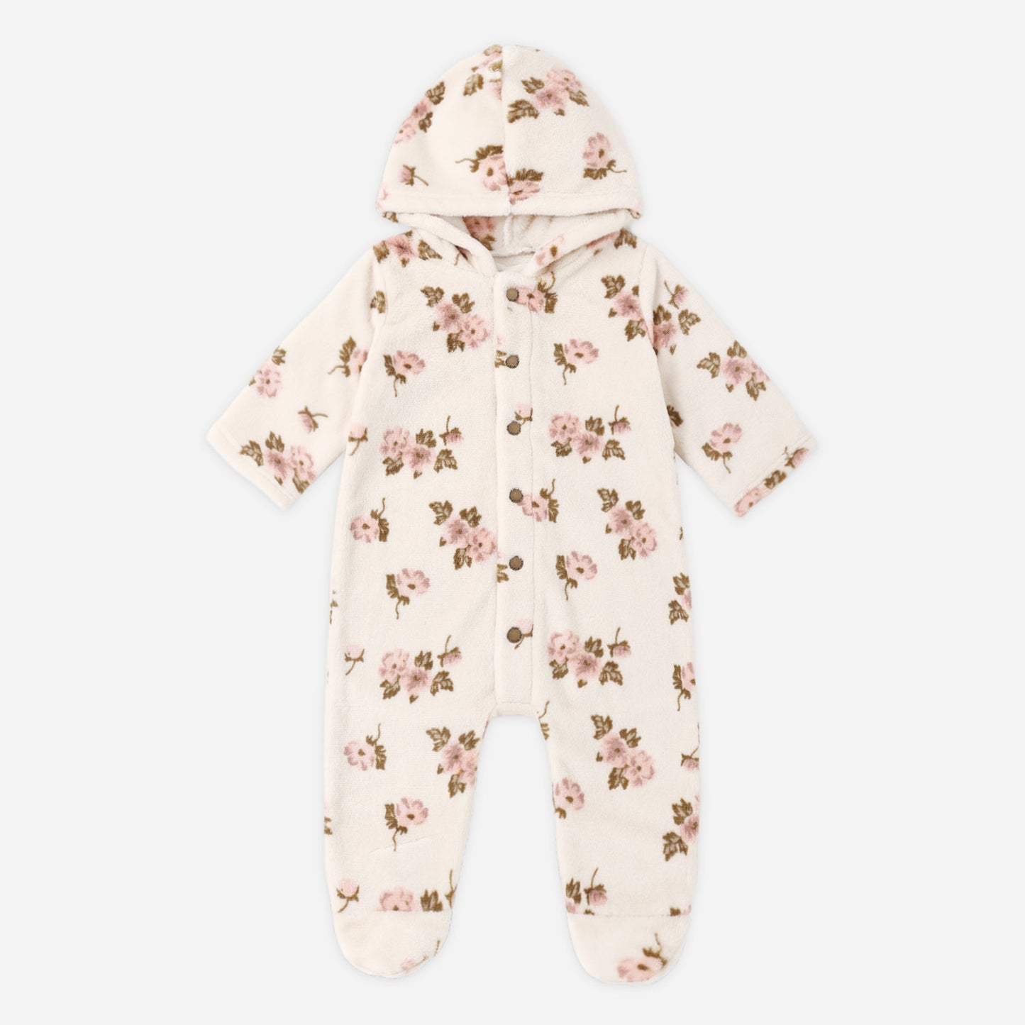 Rose garden fleece jumpsuit by Rylee and Cru laid flat