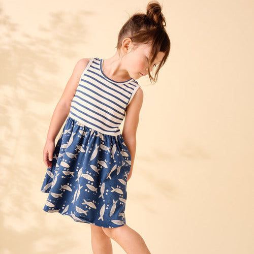 Blockprint Sardines Tank Dress