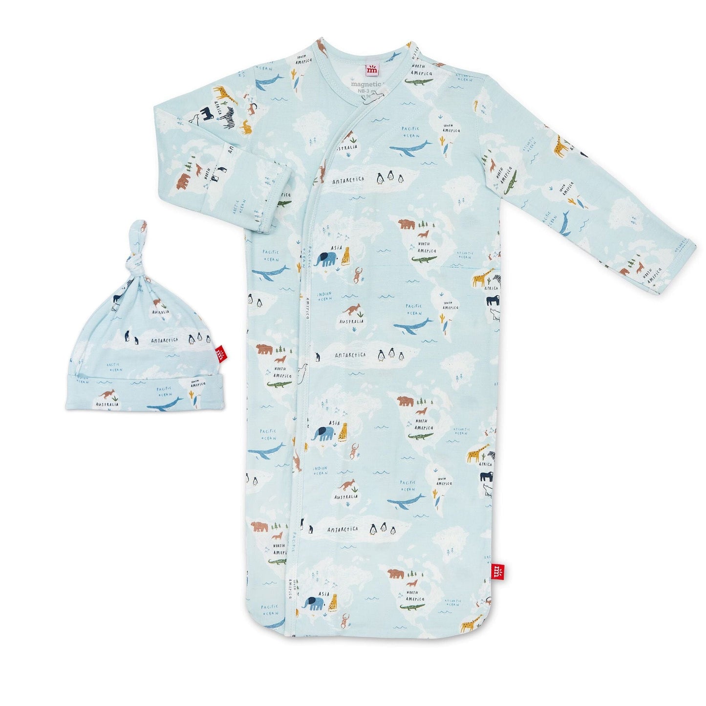 Sea the World Gown & Hat Set 130 BABY BOYS/NEUTRAL APPAREL Magnetic Me NB-3m 