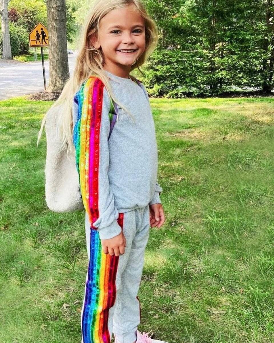 Sequin Rainbow Tracksuit Set 150 GIRLS APPAREL 2-8 Lola & The Boys 