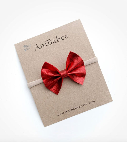 Shimmer Bow Clips 110 ACCESSORIES CHILD AniBabee Red 