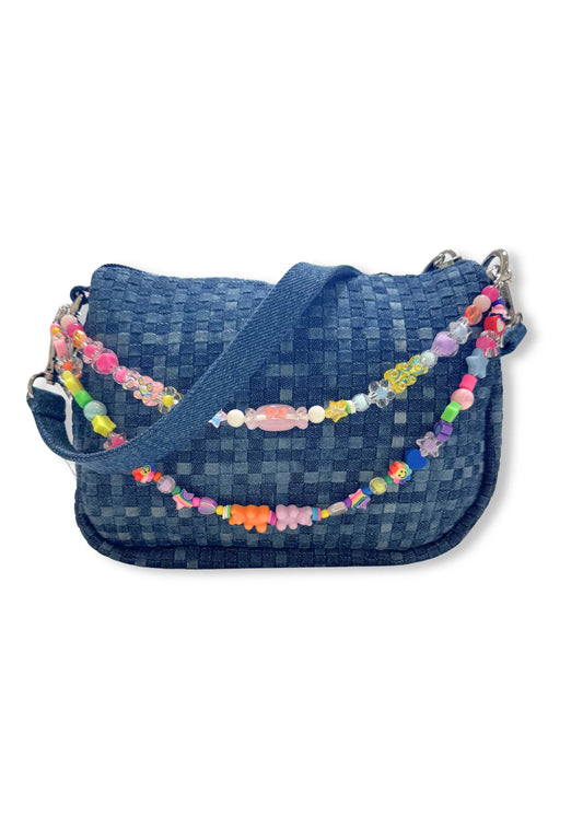 Denim Weave Charm Bag