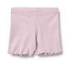 Light purple short with ruffle trim