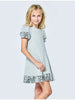 Silver Sequin Trimmed Flare Dress 160 GIRLS APPAREL TWEEN 7-16 Hannah Banana 