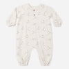 Skiing penguins henley romper by Rylee and Cru laid flat