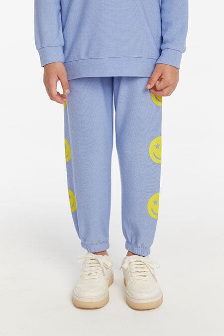 Smiley Face Blue Sweatpants 150 GIRLS APPAREL 2-8 Chaser 2T 