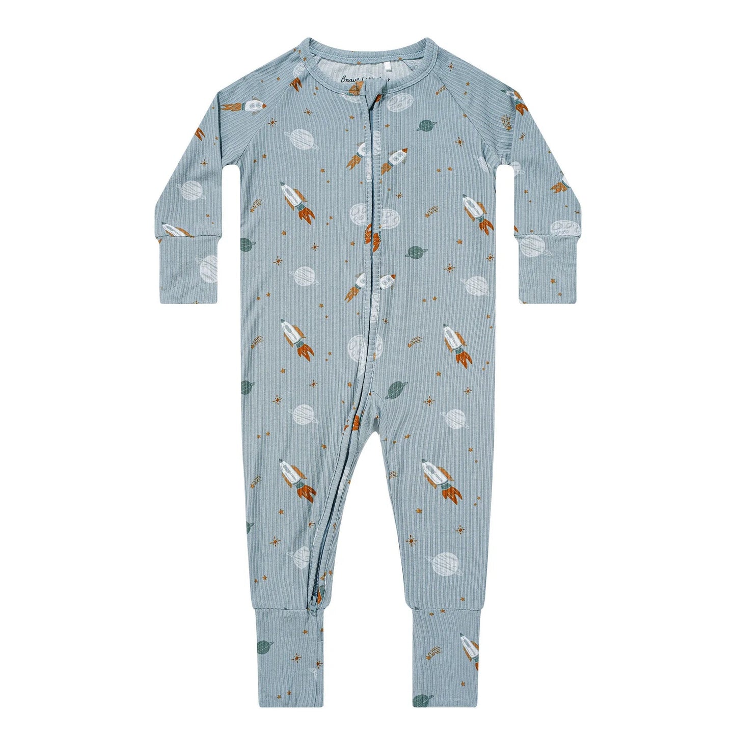 Space Explorer Ribbed Romper 130 BABY BOYS/NEUTRAL APPAREL Brave Little Ones 0-3m 