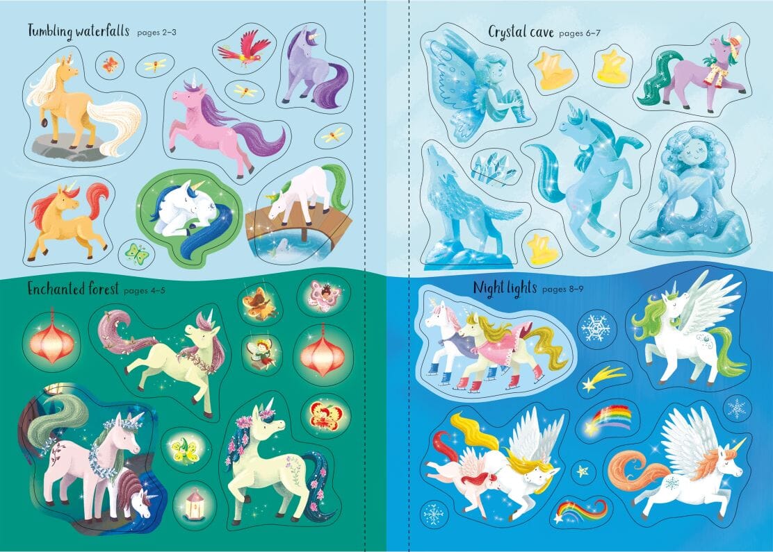 Sparkly Unicorns Sticker Book 196 TOYS CHILD Usborne Books 