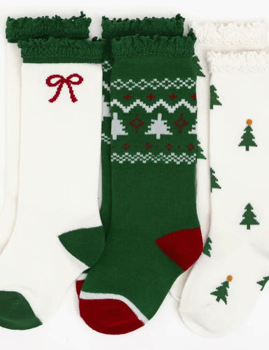 Tree Farm Knee High Socks Set Of 3 100 ACCESSORIES BABY Little Stocking Co. 0-6m 