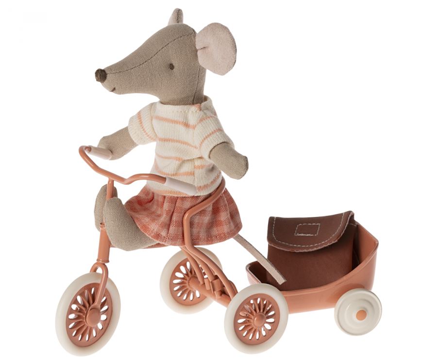 Tricycle Mouse Big Sister-Coral 196 TOYS CHILD Maileg 