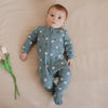 Tulips on Teal Zip Footie