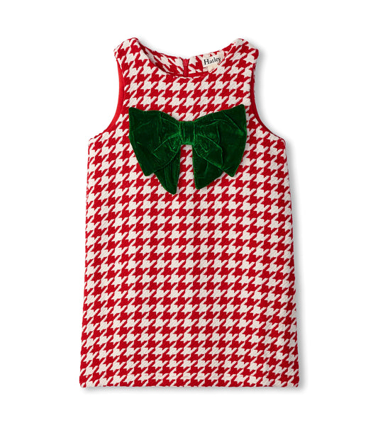 Green Bow Houndstooth Dress