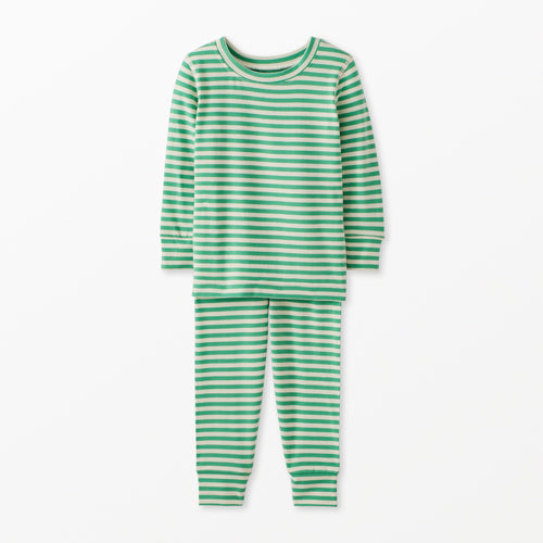 Green Stripe Pajama Set