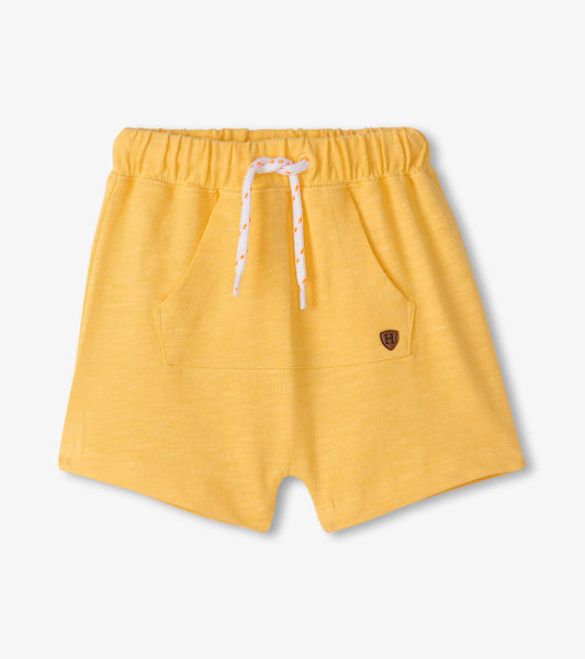 Yellow Kangaroo Pocket Shorts