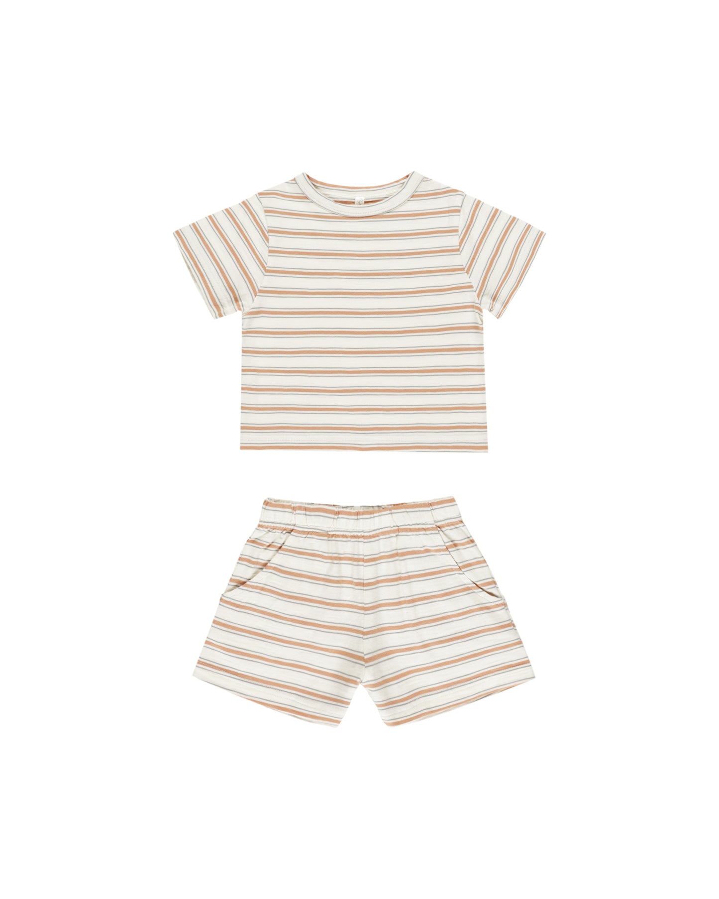 Grapefruit Stripe Shorts Set