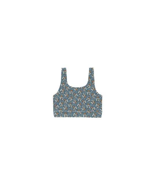Blue Floral Swift Sports Bra